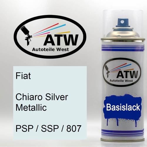 Fiat, Chiaro Silver Metallic, PSP / SSP / 807: 400ml Sprühdose, von ATW Autoteile West.